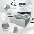thumbnail image 4 of OUYAWEI Friteuse Électrique Commerciale 6 L 2 Paniers Acier Inoxydable Température Réglable Maison Cuisine, 4 of 7