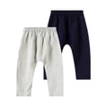 thumbnail image 2 of BXSRUTA Baby Harem Pants 2 Pack Toddler Soft Elastic Waist Casual Cropped Straight Leg Trousers, 2 of 5