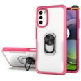 thumbnail image 2 of For Nokia G100 Transparent Hybrid PC + TPU Magnetic Ring Stand (work with Car Mount) Detachable Frame Bumper Phone Case Cover by Xpression - Clear + Magenta, 2 of 7