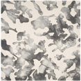 thumbnail image 1 of Safavieh Dip Dye Collection DDY517E Handmade Modern Abstract Watercolor Beige and Charcoal Wool Square Area Rug (7' Square), 1 of 5