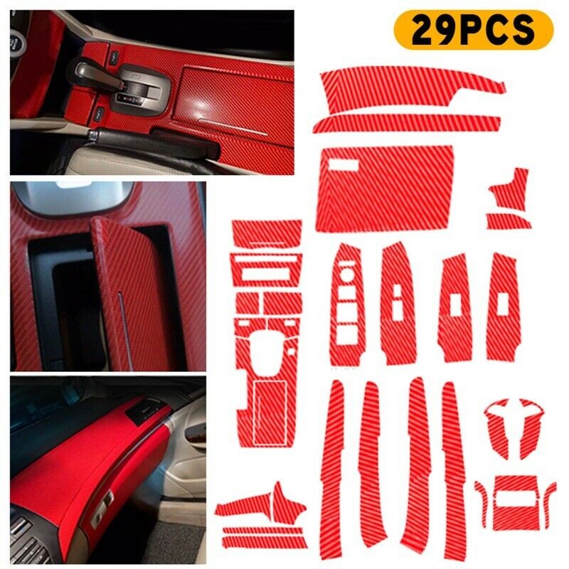 Carbon Fiber Style Decor Interior Kit Cover Trim 29pc For Honda Accord 2008-2012