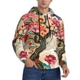 thumbnail image 2 of Kdxio Butterflies And Flowers Painting Print Mens Casual Hooded Collar Drawstring Hoodies Pullover Sweatshirts Casual Long Sleeve Shirts-Medium, 2 of 7