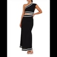 thumbnail image 3 of Vestido Informal Ajustado con Encaje y Hombros Oblicuos para Mujer, Sin Mangas y para Vacaciones. Bordes en y Negro M, 3 of 10