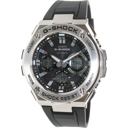 Casio - Men's G-Shock GSTS110-1A Black Stainless-Steel Quartz Watch ...