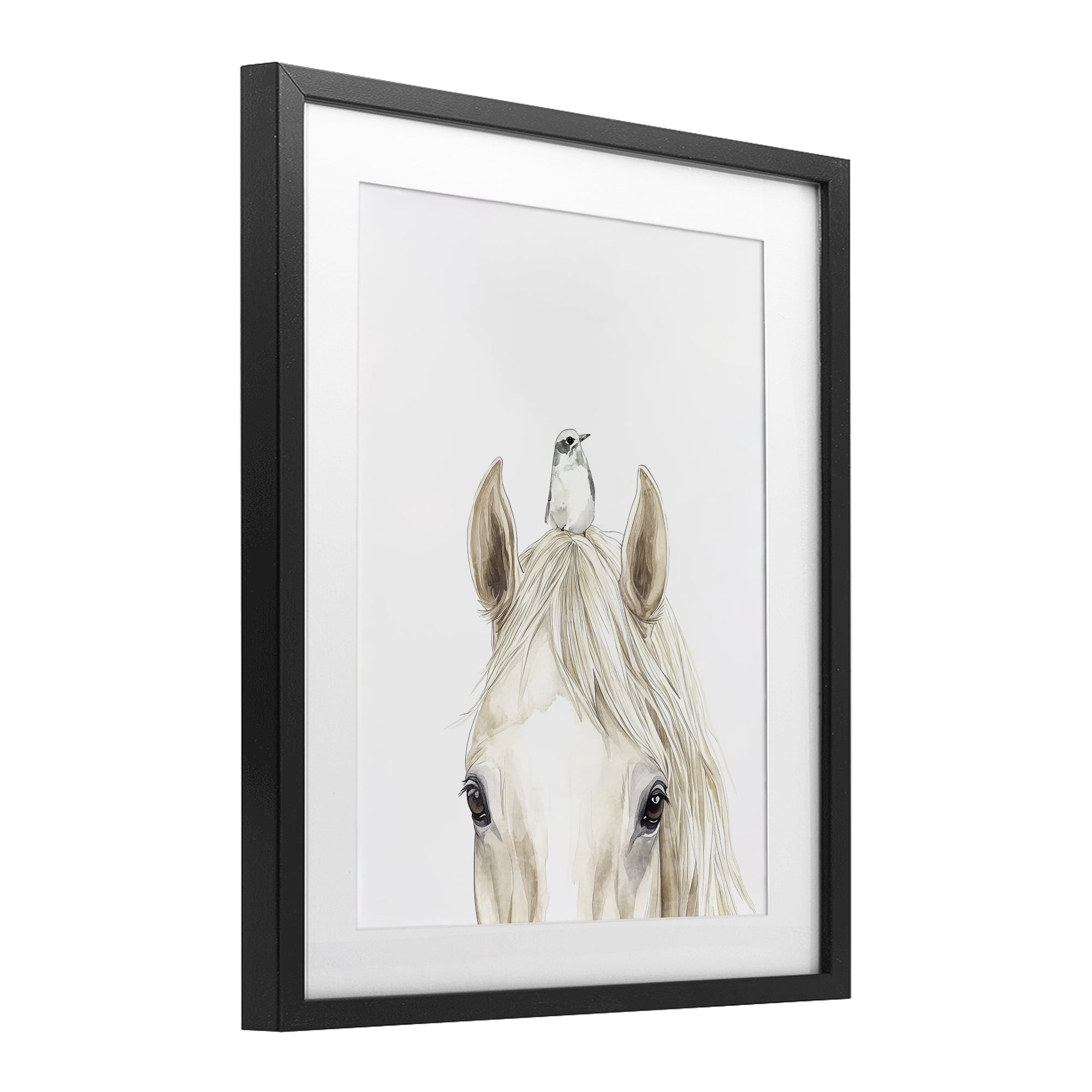 Stupell Industries Unexpected Guest Animals Black Framed Print Under Glass, design by Svetlana Aleynikova