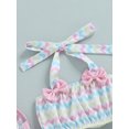 thumbnail image 6 of aturustex 0 6 12 18 24 Months Baby Girl 3pcs Swimsuits Summer Halter Bikini Tops and Beach Shorts Swimming Cap Swimwear, 6 of 9