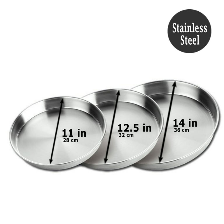 Baking Round Tray for Cake and Pie, 3 PCs Nonstick Set Oven Pan Set  Including Small, Middle and Large Round Cookie and Baking Sheets