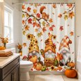 thumbnail image 6 of Orange Gnomes Fall Shower Curtains for Bathroom, Pumpkins Maple Leaf Thanksgiving Waterproof Fabric Shower Curtain, Decorative Bathroom Curtain for Bathtub, 72"x84", No Hooks Included, 6 of 9