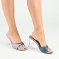 thumbnail image 6 of Journee Collection Womens Aylia Clear Block Heel Soft Vegan Leather Slip On Sandals, 6 of 6