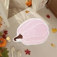 thumbnail image 2 of Fall Pumpkin Rug Bath Mat Halloween Plush Pumpkin Shape Bathroom Rug Thanksgiving Non Slip Washable Water Absorbent Floor Doormat for Home Hotel Decor, Pink, M, 2 of 5