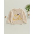 thumbnail image 2 of Wassery Baby Girls Boys Sweater Long Sleeve Crew Neck Letters Print Knitted Sweater Newborn Warm Knit Pullover Sweater Infant Fall Winter Clothes 6M-24M, 2 of 8
