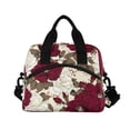 thumbnail image 2 of Insulated Crossbody Lunch Bag 10L Lunch Tote with Adjustable Shoulder Strap for Work Office Picnic White and Crimson Roses Pattern, 2 of 6