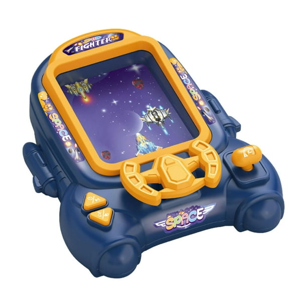 Volante de coche de juguete, nave espacial, juego de simulación, trompeta, joystick, juguete con sonido para Azul