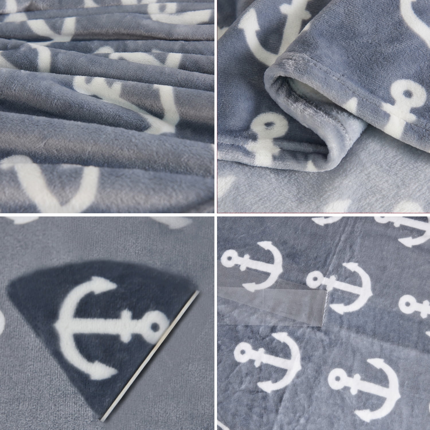 JML Gray, White, Multi-color Printed Polyester Reversible Bed Blanket Queen
