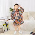 thumbnail image 6 of FORMRS Wearable Blanket Hoodie with Sleeves for Kids Cozy Flannel Sweatshirt, Colorful Flowers, 6 of 7