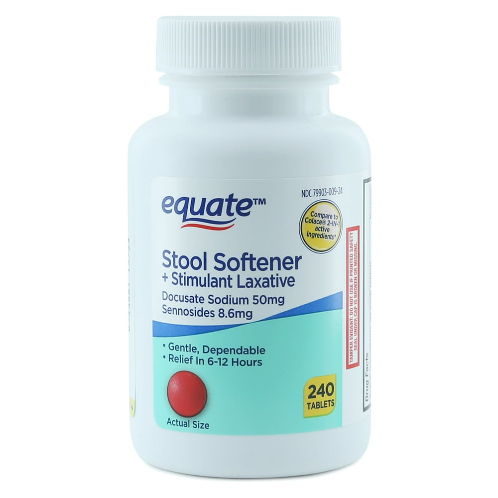 Equate Stool Softener Plus Stimulant Laxative Tablets, 240 Count