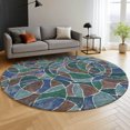 thumbnail image 6 of Addison Rugs Mayfield Premium Machine Washable Transitional Geometric Blue Round Rug, 8' x 8', 6 of 6