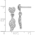 thumbnail image 2 of Sterling Silver Rhodium-Plated Cz Heart & Wings Dangle Post Earring Made In Thailand qe15299, 2 of 5