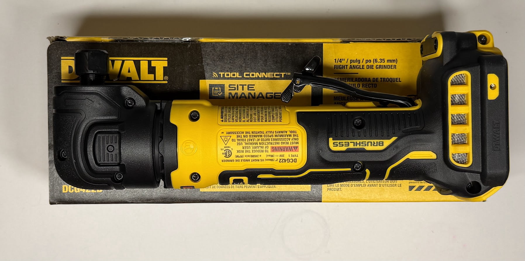 DEWALT 20V MAX ATOMIC Brushless Cordless 1/4 in. Right Angle Die Grinder (Tool Only) - DCG422B
