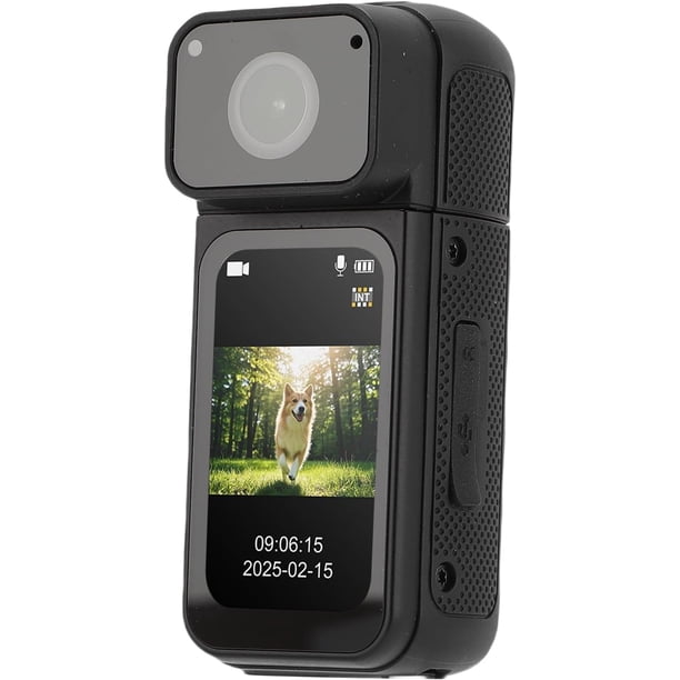 Zopsc Cámara Corporal de 2.7K, Cámara POV Portátil con Soporte Magnético Giratorio de 180 Grados y Tarjeta de Memoria de 32 GB. Videocámara de Acción para Viajes de Trabajo y Paseo de (Negro),Negro