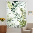 thumbnail image 2 of Green Leaves Sheer Curtains 45 Inches Long, Summer Botanical Farmhouse Watercolor Leaf Light Filering Curtains, Breathable Simi Curtain Privacy Drapes for Kitchen Bathroom Small Window Treatment, 2 of 9