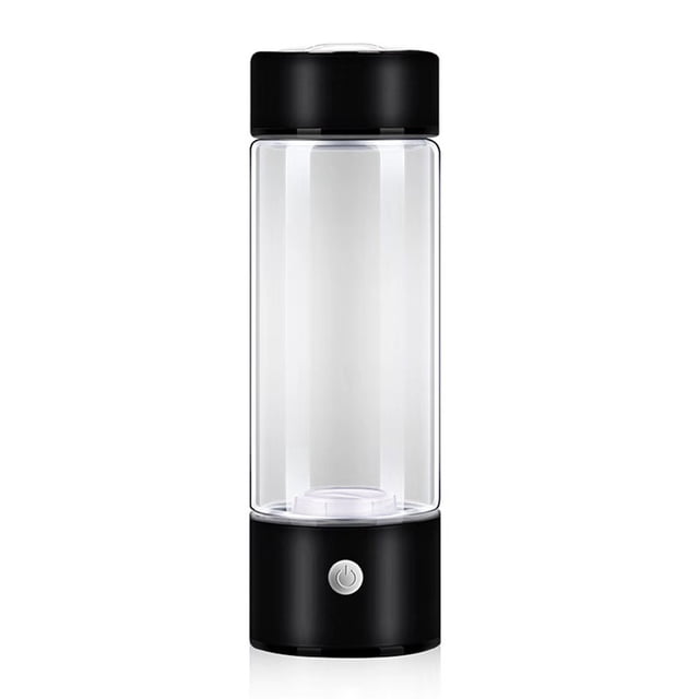Wosthever Botella de agua rica en hidrógeno de acero inoxidable alimentada por antideslizante a prueba de golpes 420ml taza cilíndrica redonda Accesorios para electrodomésticos Negro Wosthever HA084653-02