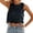A-Black614, variant on Bibifish Womens Tank Tops Crew Neck Sleeveless Casual Tops Cropped Side Tie Scalloped Hem Embroidered Summer Basic Tops