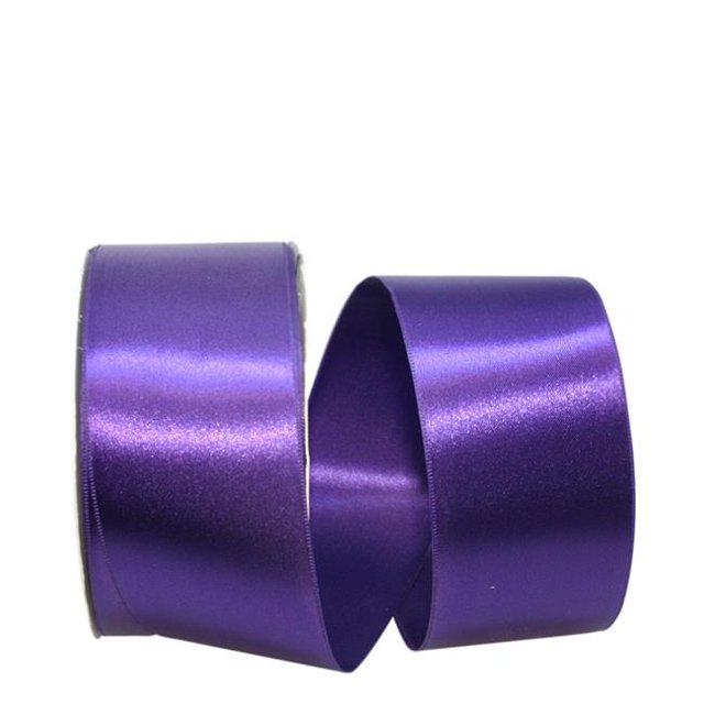 Reliant Ribbon 5000-064-16K 2.25 in. 50 Yards Double Face Satin Allure Ribbon, Purple