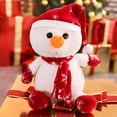 thumbnail image 2 of 10"" Christmas Snowman Plush Toy - Soft Cotton, Weighted Base for Pose, Scarf Detail, Ideal Stocking Stuffer/Gift for Kids/Adults, 2 of 5