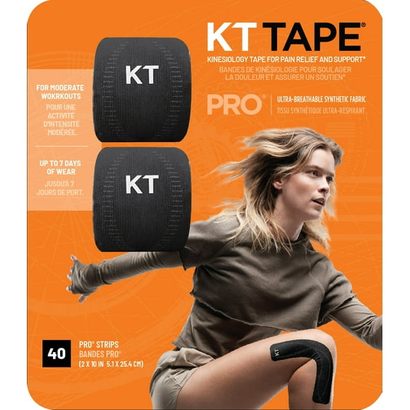 KT Tape 2 Pack Pro Jet Noir Élastique Sport Ruban Adhésif
