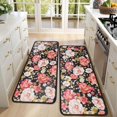 thumbnail image 4 of Kitchen Rugs Sets Of 2,Pioneer Flower Floral Print Pattern Anti Fatigue Kitchen Mat Rugs Non Slip Washable,Decorative Kitchen Floor Mats for Kitchen,Sink,Laundry,17"x47"+17"x47", 4 of 5