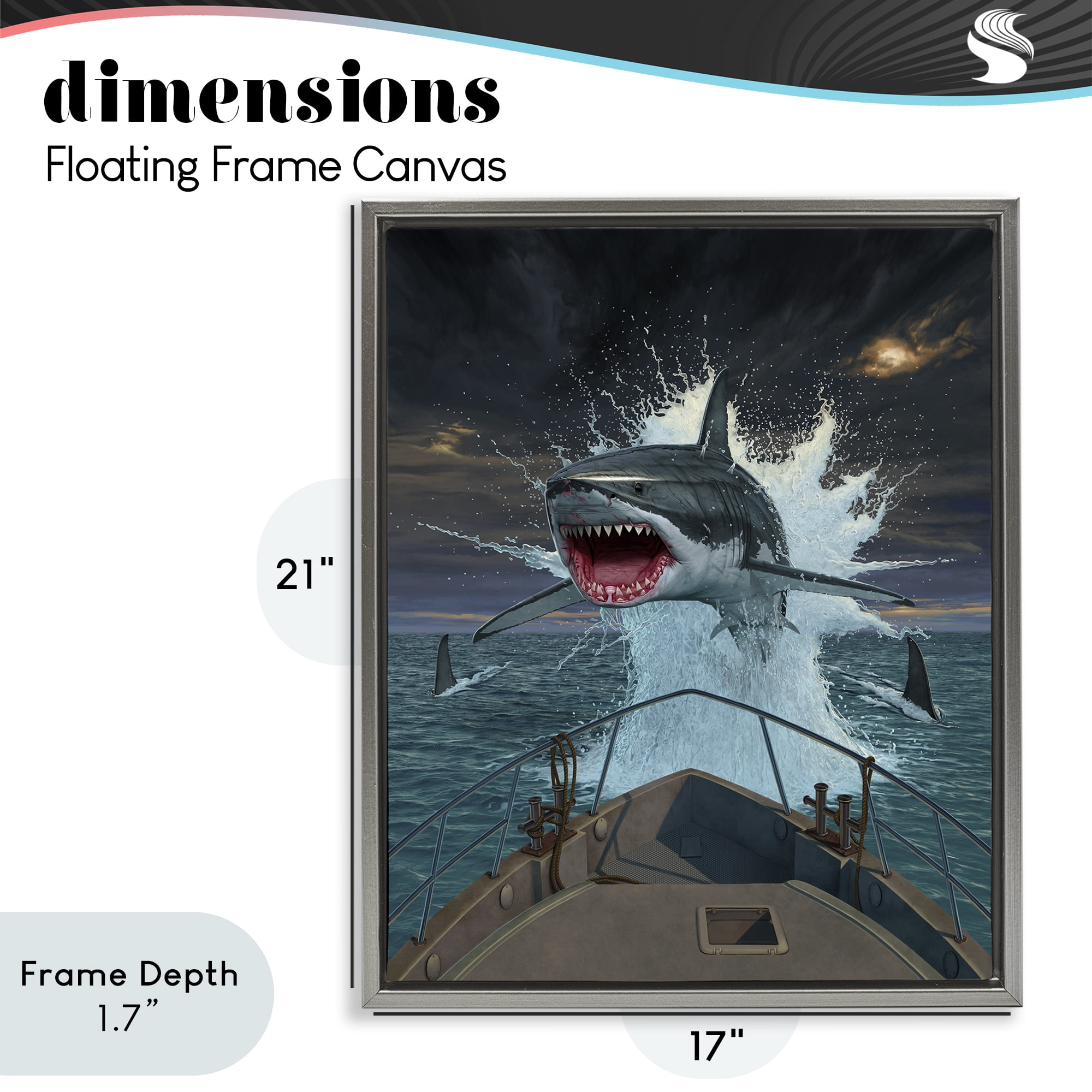 Stupell Industries Fish Out Of Water Gray Framed Floater Canvas Wall Art, design by Vincent Hie
