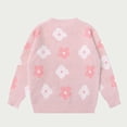 thumbnail image 2 of Godderr Kids Toddler Girls Sweaters Kids Long Sleeve Knit Sweater Toddler Flowers Printed Sweater Baby Winter Pullover Knit Top, 2 of 6