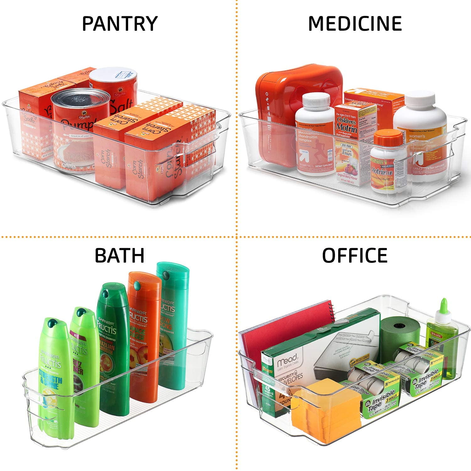 Etienne Alair Refrigerator Organizer Bins Clear Stackable with Magnetic Dry Erase Whiteboard