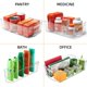 image 4 of Stackable Storage Fridge Bins - Refrigerator Organizer Bins for Fridge, Freezer, Pantry And Kitchen. Includes Bonus Magnetic Dry-Erase Whiteboard & Markers Set (9-Piece Set)