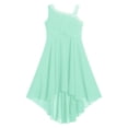 thumbnail image 4 of YONGHS Kids Girls Sparkly Sequins Wedding Party Dress Sleeveless Ruched Flower Girl High-Low Dress Mint Green 6, 4 of 6