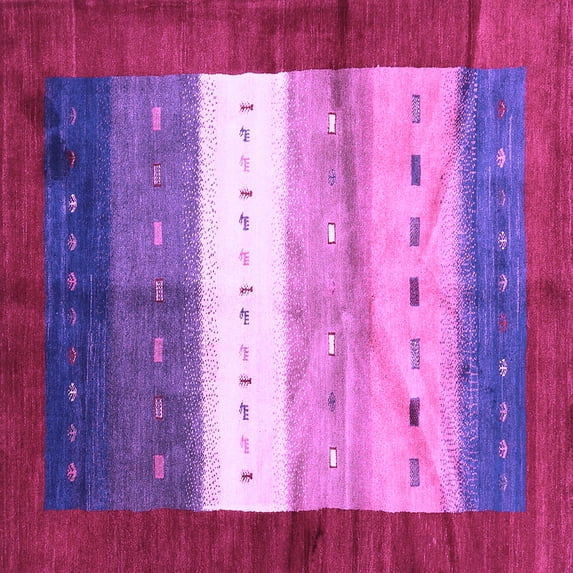 Ahgly Company Indoor Square Abstract Purple Contemporary Area Rugs, 4' Square