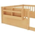 thumbnail image 6 of Bellemave Full Size Floor Bed with Bookshelf and Rails, Montessori Bed Frame with Fence, Wood Full Size Bed Easy Assemble（Natural）, 6 of 8