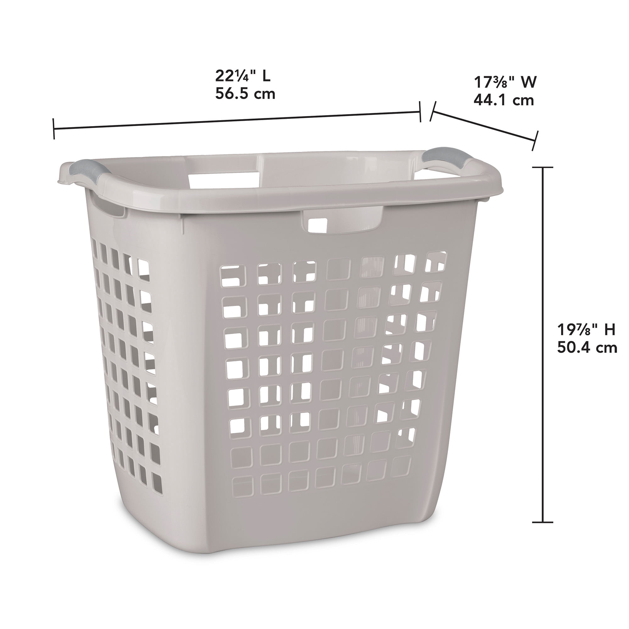 Sterilite 4-Pack 2.1 Bushel Ultra Easy Carry Hamper, Plastic Laundry Basket, Gray Pumice
