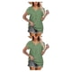 thumbnail image 1 of sweethay Camiseta de algodón de manga corta para mujer Blusa de encaje de color sólido Beach Vacation Club Top Ropa de verano Verde claro M Verde claro METRO 2Conjunto, 1 of 6