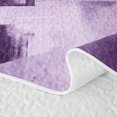 thumbnail image 5 of Homewish Purple Geometric Square Quilt King,Grunge Aesthetic King Coverlet Set,3pcs, 5 of 7