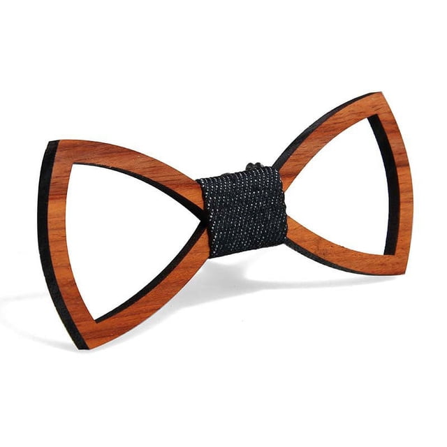 Corbata de hombre Pajarita ecológica Cuello hecho a mano Corbata de madera maciza de pera de cártamo