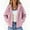 Pink, variant on Women's Fleece Winter Coat Long Sleeve Lapel Open Front Cardigan Outerwear Black XL