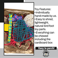 thumbnail image 4 of 3103 Sola Heart Foraging Box with sola wood, cardboard, and bamboo parts, handcrafted by Impeckable Bird Toys for conures, greys, caiques, 4 of 10