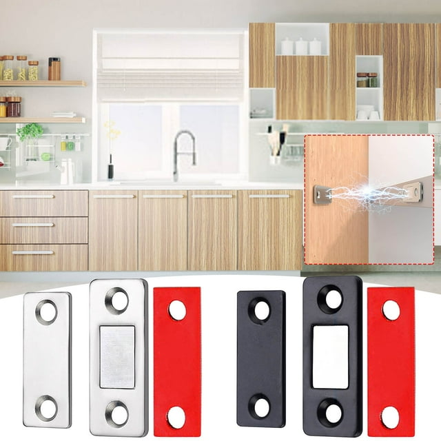Fermoir de Porte d'Armoire Magnétique Mince - Installation Sans Perçage pour Tiroirs et Garde-Robes