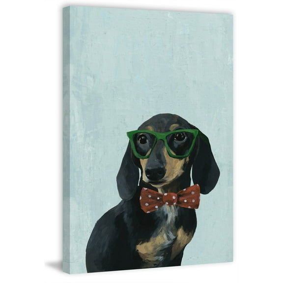 Marmont Hill "Nerdy Dog" Painting Print on Wrapped Canvas