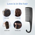 thumbnail image 2 of Wide Tooth Comb Shower Comb With Hook, Good for Curly Hair Wet Dry, Premium Tangle Free Combs Black., 2 of 6