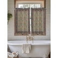 thumbnail image 4 of Boho Floral 2 Panel Kitchen Curtains for Windows, Vintage Flowers Abstract Art Ethic Tribe Bathroom Privacy Curtain, Home Décor Window Treatment for Bedroom/Living Room 55"x45", 4 of 6