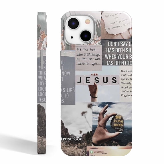 Tobelint Case for iPhone 14 Plus,Christian Jesus Pattern Case with Side Print,Slim Bumper Cover