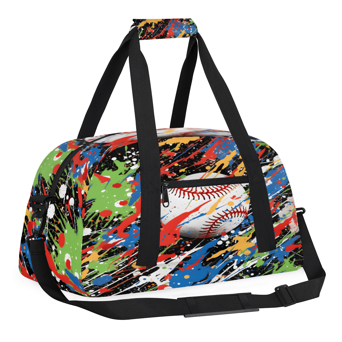 Herdesigns Graffiti Baseball Sports Duffle Bag for Women & Men, Softball Sports Gym Bag Dance Bag Overnight Bag Carry On Weekender Travel Bag